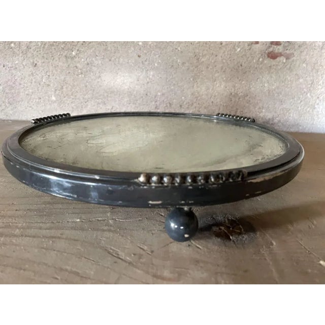 Art Deco Silver Plated Metal & Mirror Tray, 1920s For Sale - Image 12 of 12