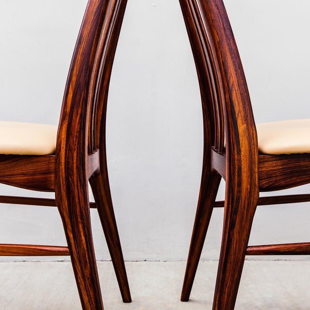 1970s Restored Danish Mid Century Modern Rosewood "Eva" Dining Chairs by Niels Koefoed For Sale - Image 10 of 13