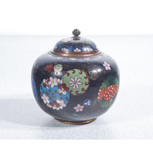 Cloisonné Teapot and Sugar Bowl with Floral Decor, Set of 2 For Sale - Image 9 of 18