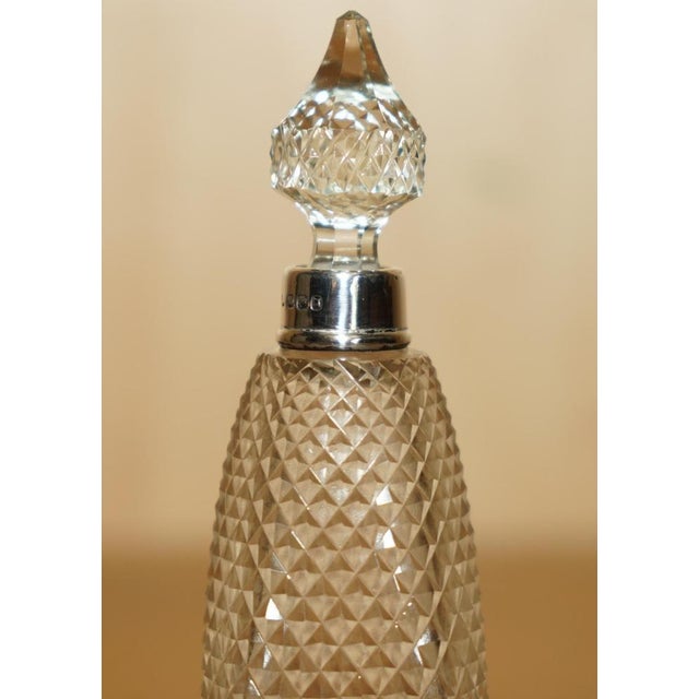Antique Sterling Silver Perfume Bottle in Cut Glass Crystal, 1890 For Sale - Image 6 of 16
