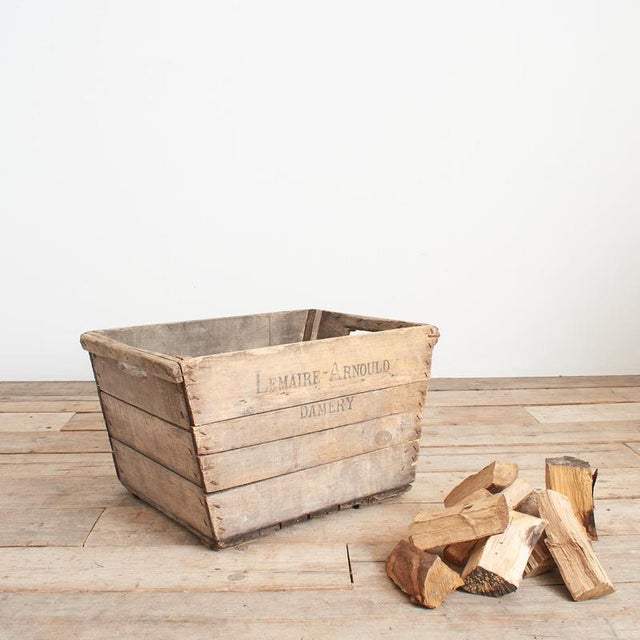 Wood French Champagne Wooden Harvest Crate, 1950s For Sale - Image 7 of 7