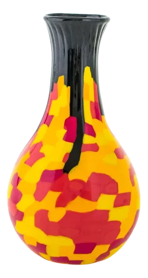 Handmade Multicolored Murano Glass Vase by Angelo Ballarin