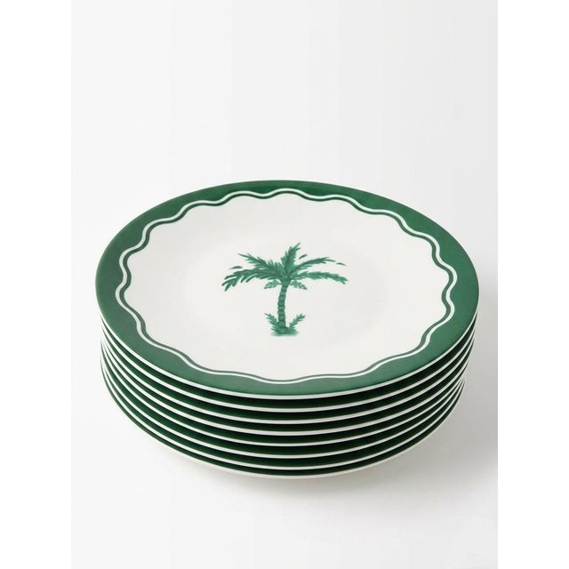 2000 - 2009 Fern & Co. For Anthropologie Palm Tree Dinner Plate For Sale - Image 5 of 12