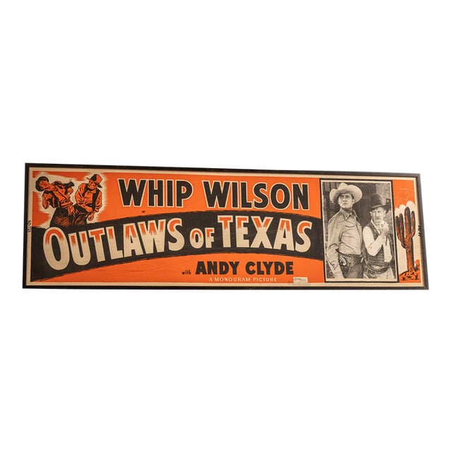 1950 Outlaws of Texas Whip Wilson Movie Poster For Sale