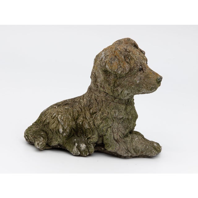Sculpture Materials Vintage Reconstituted Stone Dog Terrier, English Mid 20th C. For Sale - Image 7 of 8