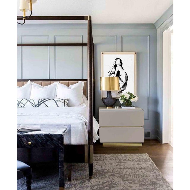 Vintage Lane Brass And Lacquered Nightstands A Pair Chairish