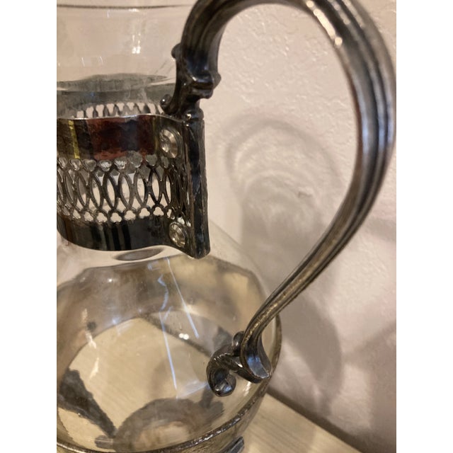Vintage Glass Coffee Pot in Silver-Plate Holder For Sale - Image 4 of 7