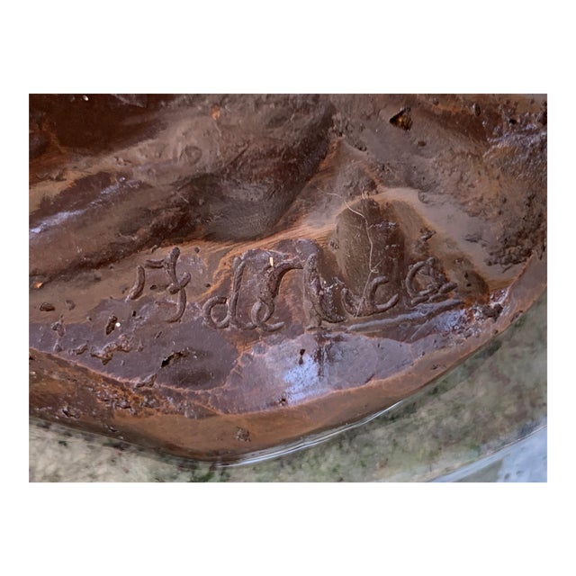 About 20th Cast Bronze Statue of a Cherub Angel Signed by Ferdinando de Luca, Italy Beautiful statue with a cherub and two...