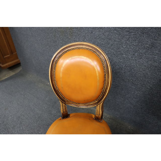 Maitland-Smith Attributed Louis XVI Style Leather Upholstered Side Chairs, Set of 4 For Sale - Image 17 of 18