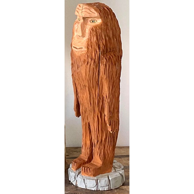American Vintage Hand Carved Figure For Sale - Image 3 of 12