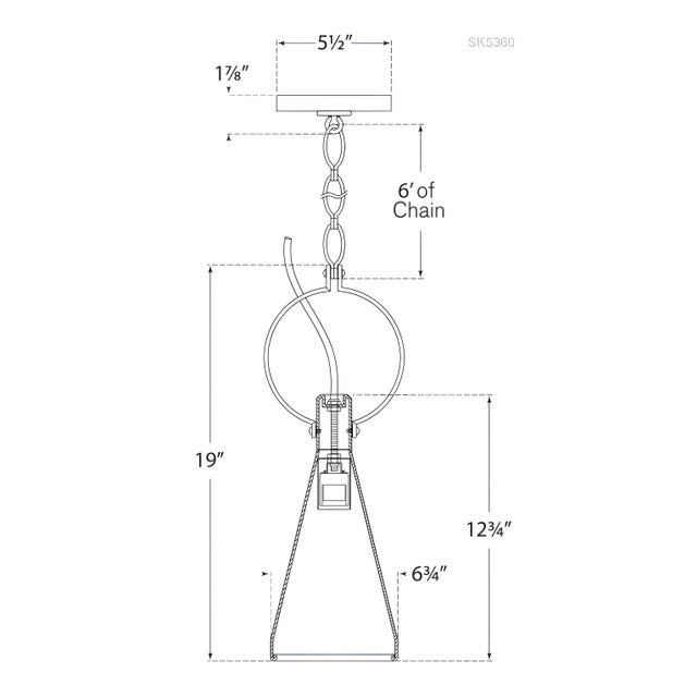 Visual Comfort Suzanne Kasler for Visual Comfort Signature Limoges Small Pendant in Natural Rust with Aged Iron Shade For Sale - Image 4 of 4