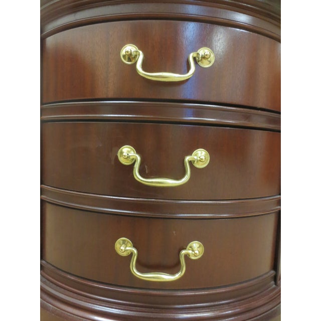 Brass Bernhardt Oval Three-Drawer Nightstand For Sale - Image 8 of 8