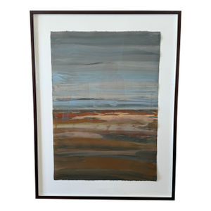 Large Sharon Strasburg Painting in Browns and Blues