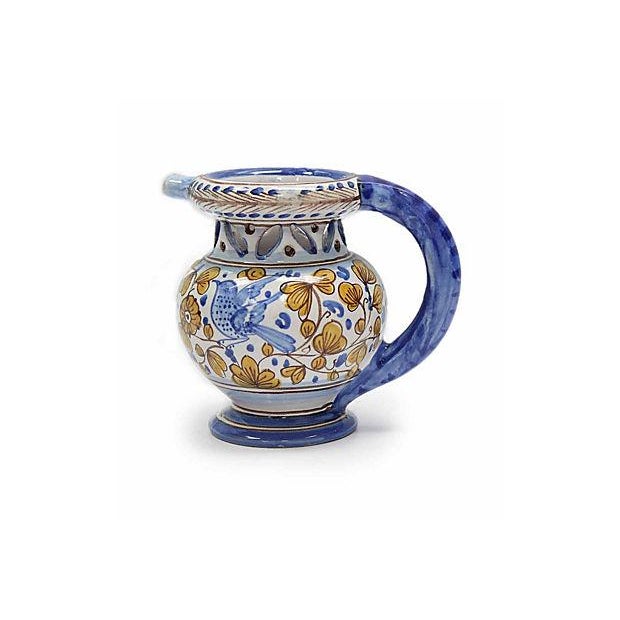 Vintage Italian Faience Deruta Puzzle Jug Chairish