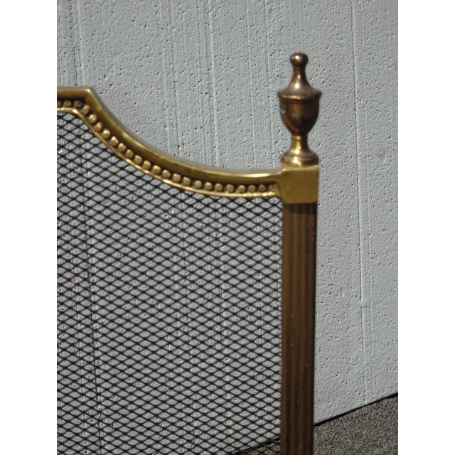 Vintage French Louis XVI Style Brass Fireplace Screen Maison Jansen Style For Sale - Image 13 of 14