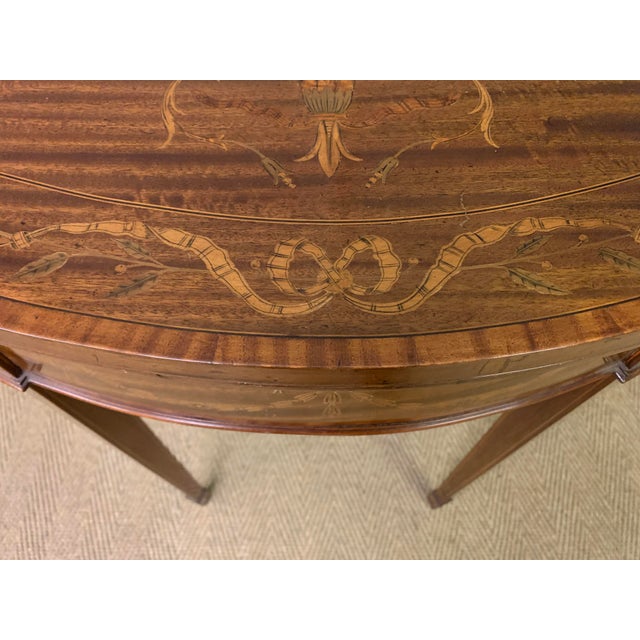 Antique Inlaid Mahogany Card Table, 1900 For Sale - Image 6 of 16