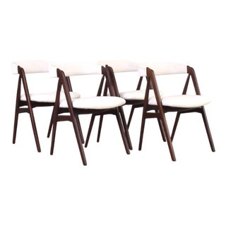 Mid-Century Danish Teak Dining Chairs by Th. Harlev for Farstrup, 1960s, Set of 4 For Sale