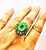 Bochic “Capri” Vintage Natural Diamond & Emerald Vintage Retro Ring Set In 18K For Sale - Image 4 of 9