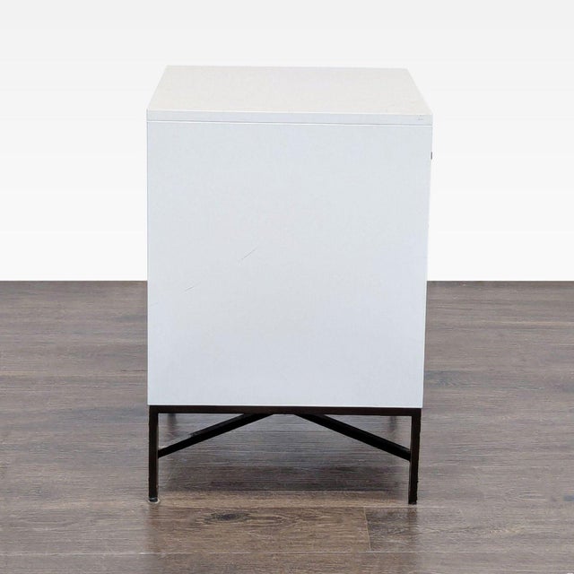 2010s West Elm Wood Tiled Nightstand For Sale - Image 5 of 9