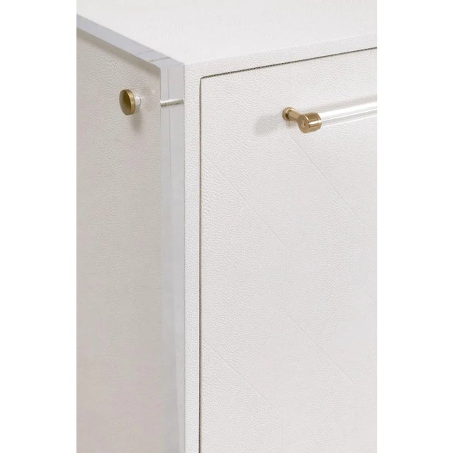 Metal Sonia Faux Shagreen Media Sideboard For Sale - Image 7 of 8