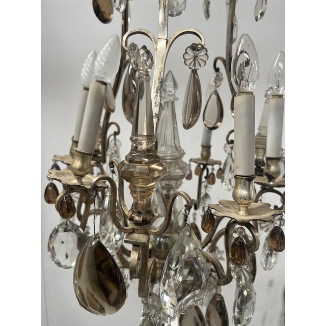 Louis XV Style Cage Chandelier with Pendants, Late 19th Century For Sale - Image 9 of 16