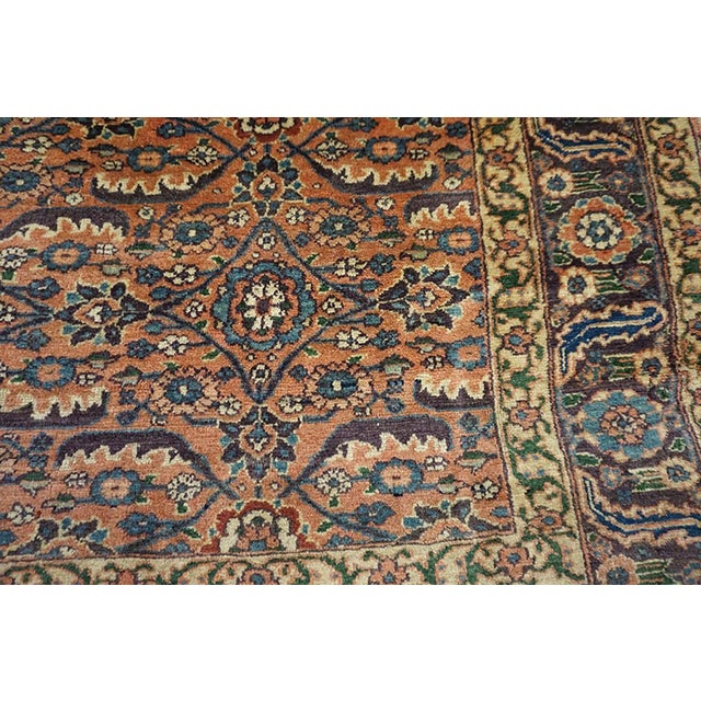 1890s Pink Rose Geometric Tribal n.w. Persian Rug 4'6" X 6' Handknotted Wool Carpet For Sale - Image 4 of 6