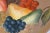 Mid 20th Century Helen McRae Round Hand Painted Fruit Basket Toleware Tray Charger For Sale - Image 9 of 11