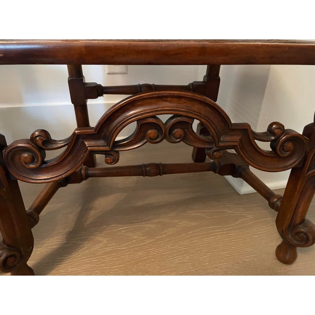 Reduced Pair Carved Oak Throne Chair Antique Hall Chairs For Sale - Image 11 of 12