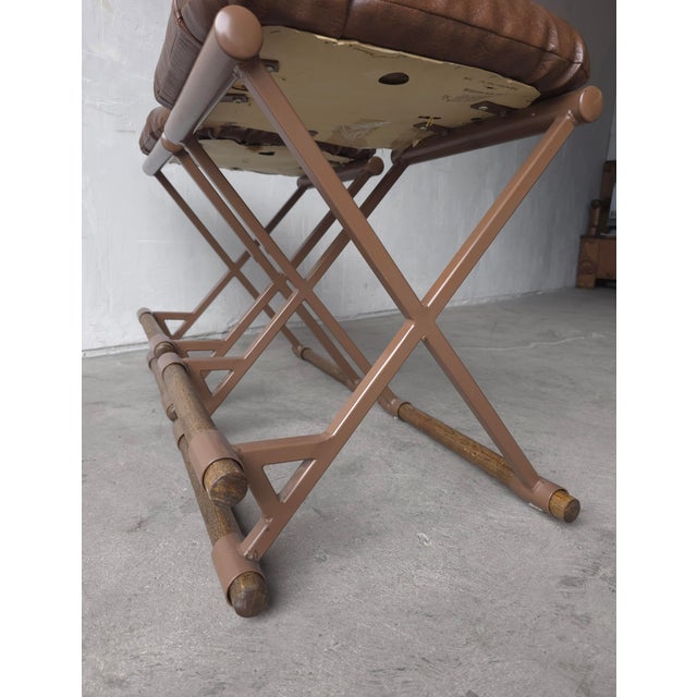 Pair of 1970's Counter Stools After Cleo Baldon For Sale - Image 11 of 11