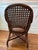 Brown Vintage British Colonial–Style Cane & Rattan Armchair With Leather Seat For Sale - Image 8 of 11