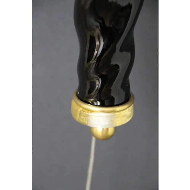 Gold and Black Murano Glass Sconces in the style of Barovier, 1990, Set of 2 For Sale - Image 9 of 17