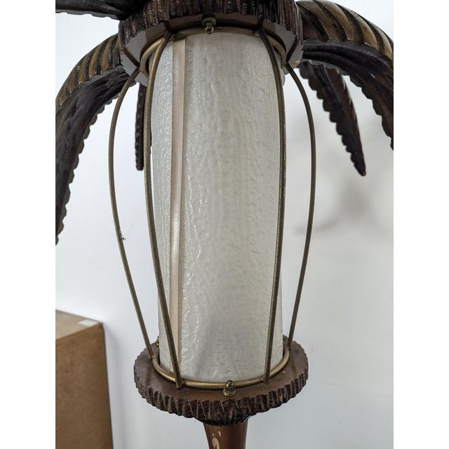 Brown Palm Tree Floor Lamp by Alberto Tura, 1950s For Sale - Image 8 of 10