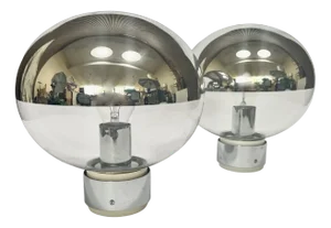 Chromed Glass Sconces or Ceiling Lamps by Motoko Ishii for Staff, Germany 1960s, Set of 2