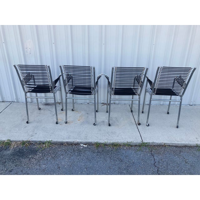Silver Mid-20th Century René Herbst Sandows Armchairs - Set of 4 For Sale - Image 8 of 12