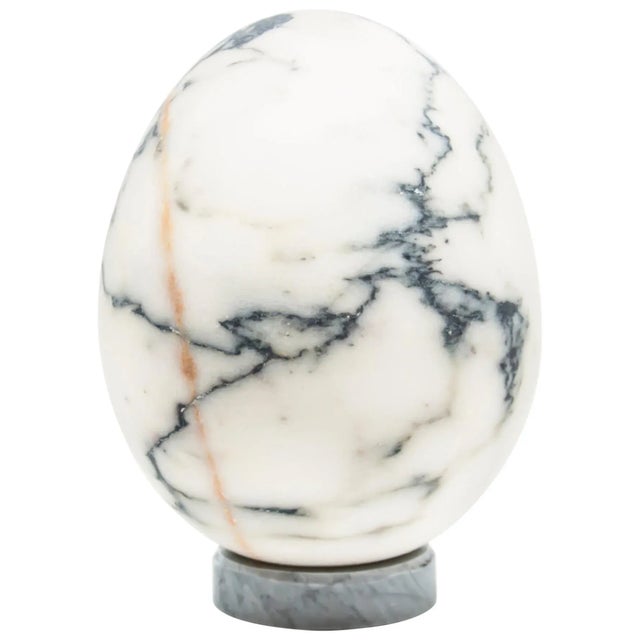 Stone Medium Egg in Paonazzo Marble For Sale - Image 7 of 7
