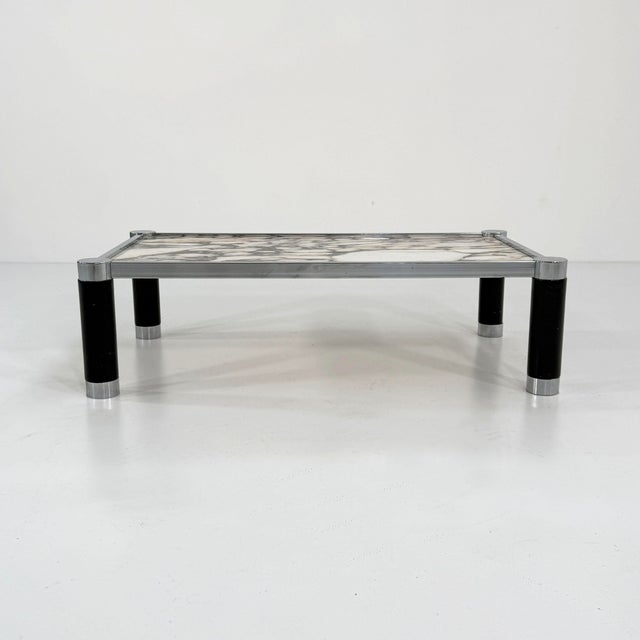 Postmodern Coffee Table with Calacatta Violetta Marble, 1980s For Sale - Image 9 of 10