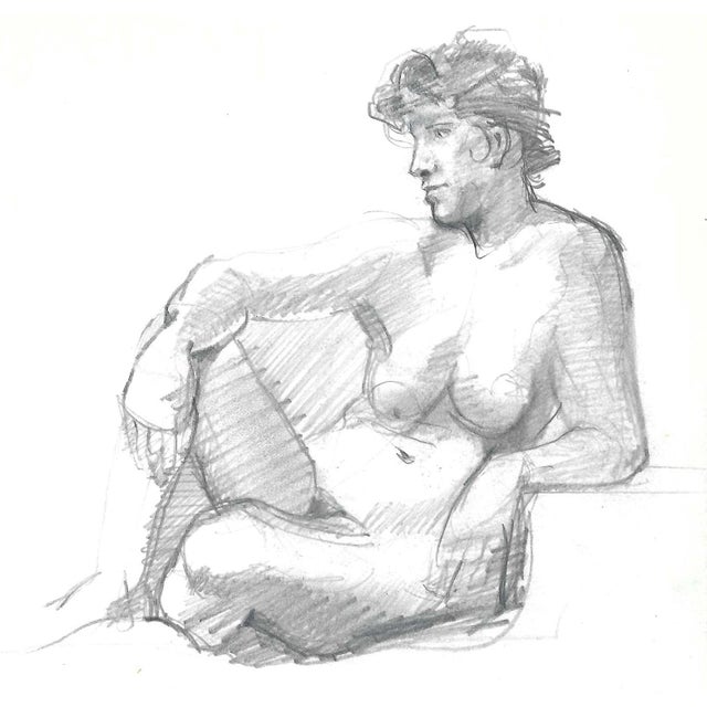 1980s female nude doubles sided drawing by Pennsylvania artist John Reilly (1942-2021). Estate stamp on one side. Combined...