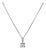 0.57ctw Princess Diamond Pendant Necklace 14k White Gold Adjustable Curb Chain For Sale