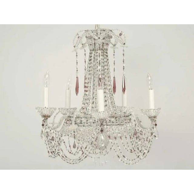 1980s Vintage Italian Beaded Chandelier For Sale - Image 5 of 13