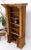 All Wrapped in Tooled Leather Massive Decorative Columns 2 Part Bookcase Hutch For Sale - Image 11 of 13