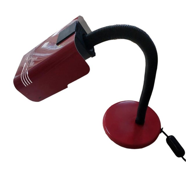 Mid-Century Modern Red Desk Lamp by Targetti Italia, 1970s For Sale - Image 3 of 10
