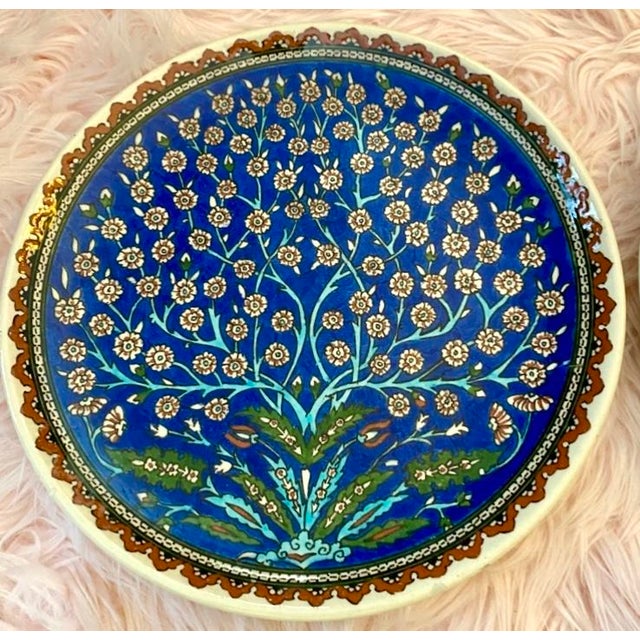 A Pair of Turkish Azim Cini Hand, Painted Chargers Measurements: 12 x 12 x 1“ Age: unknown by previous owner. Research...