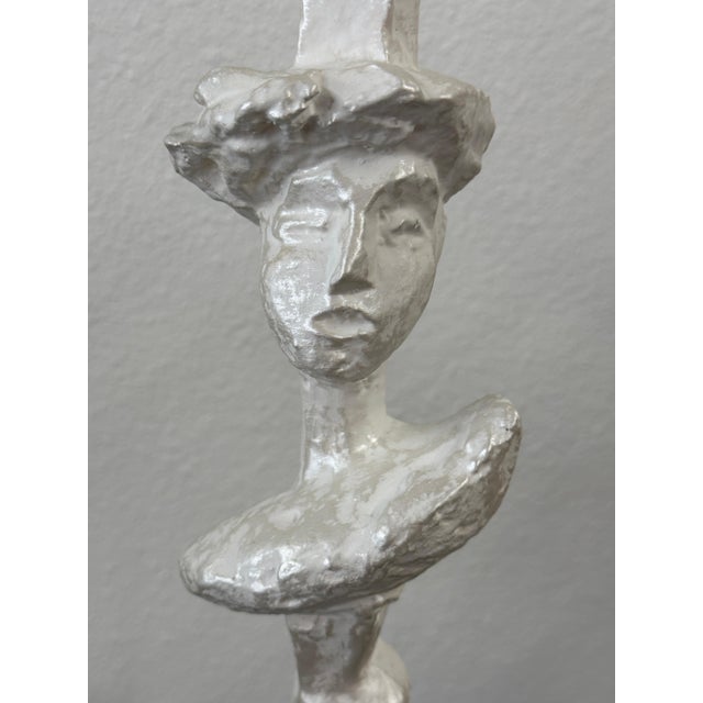 Early 20th Century Giacometti Syrie Maugham Style “Tete de Femme” Plaster Lamps - a Pair For Sale - Image 12 of 18