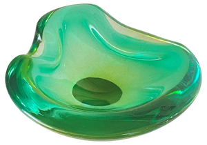 Vide Poche or Ashtray in Green Murano Glass, Italy, 1970s