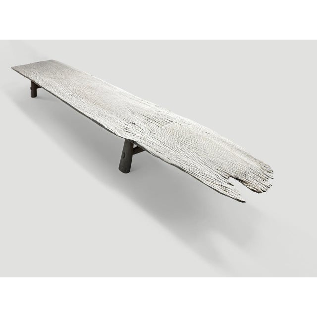 Andrianna Shamaris Super Rare Monumental Teak Wood Bench For Sale - Image 18 of 18