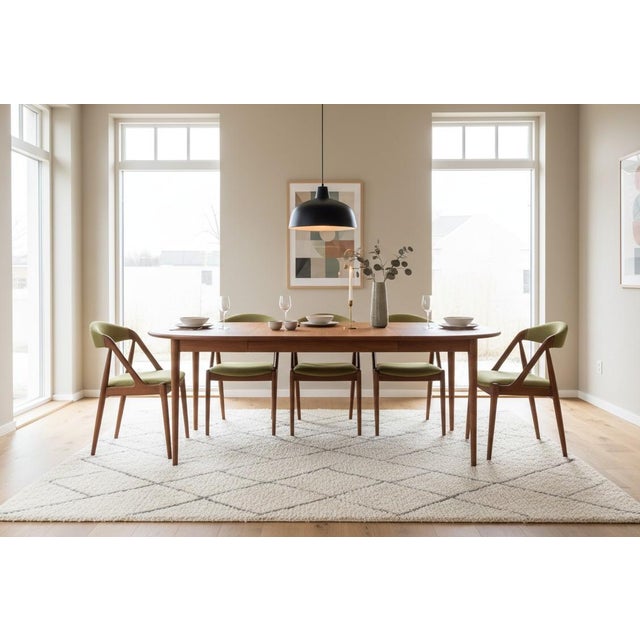 Mid-Century Modern Model 31 Chairs in Teak and Wool Fabric by Kai Kristiansen for Schou Andersen, 1960s, Set of 4 For Sale - Image 3 of 17