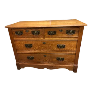 Early 1900s Oak Dresser Two Over Two