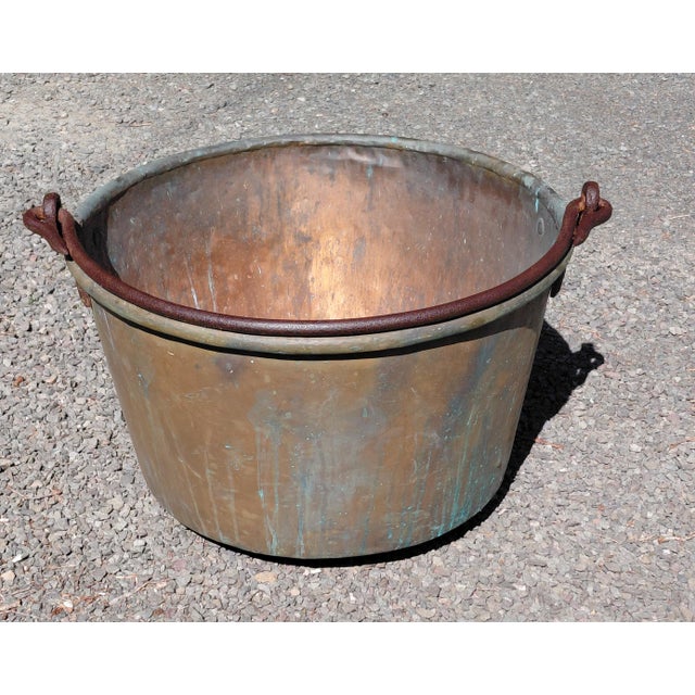 Antique Copper Apple Butter Kettle C. 1890 For Sale - Image 10 of 17