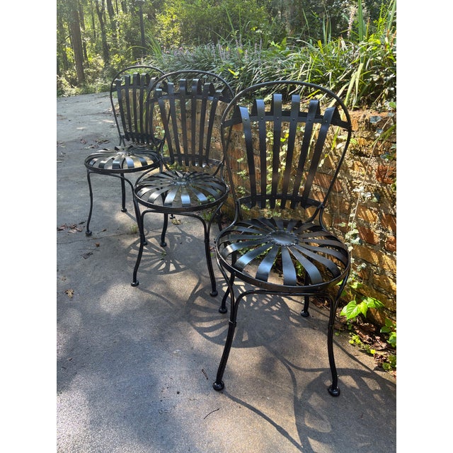 Francois Carre Francois Carre Antique Original Parisian Park Chairs, Circa 1880 - A Trio For Sale - Image 4 of 7