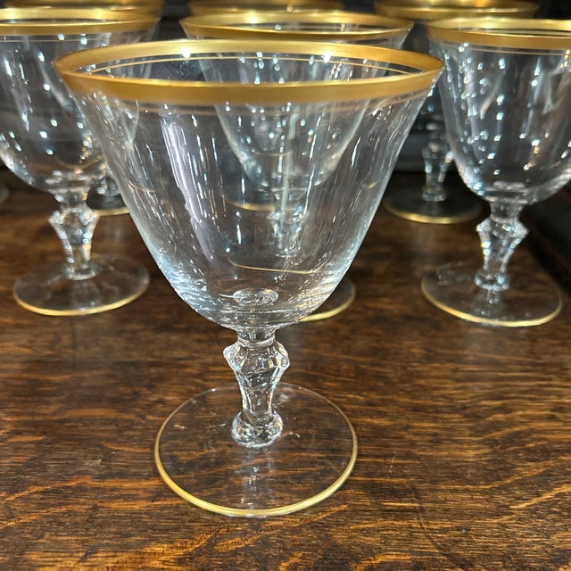 French 1950s French Tiffin Manchester Wine Glasses - Set of 10 For Sale - Image 3 of 3